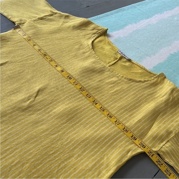 Lungo L'arno Yellow White Stripe Linen
Tunic Top - Picture 9 of 11